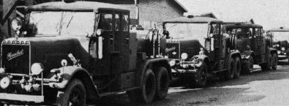 Fotografie transportu srie novch zsahovch pornch voz k jednotkm Luftwaffe pochz nkdy z konce nora 1941. Vyobrazen kolona byly licenn vozy od firmy Magirus z Ulmu.