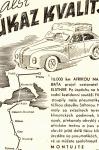 Reklamn provka na pneu Baa s kresbou Elstnerova vozu Aero-Minor.
