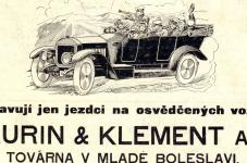 Reklamn letk na automobily Laurin & Klement.