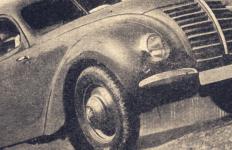Reklamn fotografie, kter v roce 1939 prola novinovm tiskem. Mla evokovat dobrou stoupavost vozu.