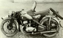 Prototypov kombinace DKW NZ 500 a vojenskho sidecaru z roku 1940