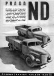 Reklama na nkladn typ Praga ND, uveejnn automobilkou ve vlench letech.