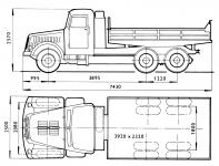 Rozmrov nrt sklpky Tatra 111 S2 s delm rozvorem podvozku.