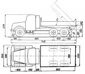 Rozmrov nrt sklpky Tatra 111 S2 s kratm rozvorem podvozku.