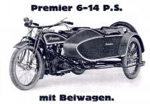 Premier 6-14 PS (750 ccm SV) s originlnm tovrnm sidecarem - model 1926