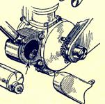 Detail upevnn dynama v drku motoru model 1929.