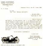 Dopis spokojeného zákazníka, použitý v reklamě v časopisu MOTOR (Motocykl) v lednu roku 1929.