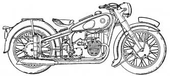 BMW R 71 - proveden od roku 1939, u s hlubokmi blatnky.