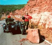 V�le�n�m sidecarem BMW ve �pan�lsku a Ando�e v l�t� 2000.