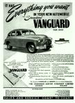 Prospekt z roku 1949, představující nový čtyřdvéřovým Vanguard, což znamenalo „předvoj“ nebo „průkopník“…