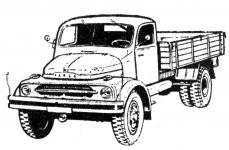 Kresba prototypu z roku 1956, kterou továrna použila do připravovaných prvních propagačních materiálů