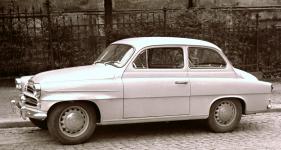 Snímek vozu Škoda 445 na ulici v Liberci - foto Petr Hošťálek, 1960.