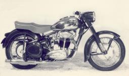 Jawa 500 OHC typ 02 z roku 1957, posledn� proveden� s velk�mi bubny a dvojsedlem � labut� p�se� �ty�takt� v �ech�ch�