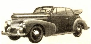 Kabriolet Opel Kapitän na vyobrazení z německého časopisu AMZ 1940.